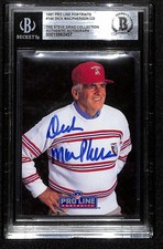 Dick MacPherson Patriots Signed 1991 Pro Line Portraits Card Beckett