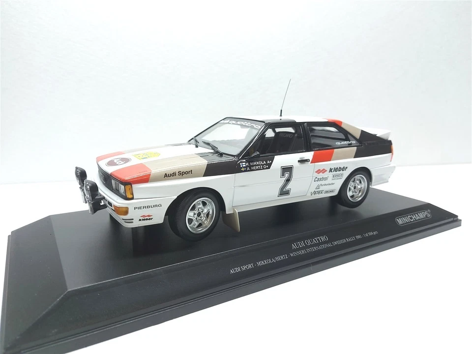 Audi Quattro Sport Winner Rally Svezia 1981 #2 Mikkola - 1/18 Minichamps - Immagine 3 di 4
