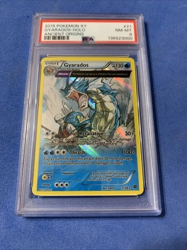 Pokémon Gyarados TCG Holo Card 21/98 XY-Ancient Origins PSA 8 NM-MT 2015
