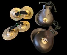 8 pcs 4 Pair Hand Held Cymbals Finger Percussion Cymbals Ebony Castanets