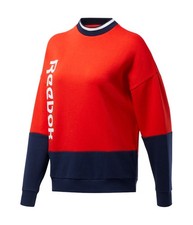 Reebok Womens Training Essentials Linear Logo Sweatshirt, Blue, Small