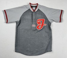 Jordan Baseball Jersey Youth Small Gray Red 23 Button Front