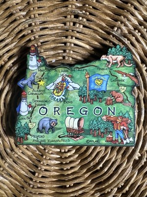Oregon USA Topography Collectible Refrigerator Travel Magnet