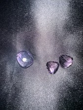 Set Of 3 Loose Amethyst Stones Rectangle Heart Shape