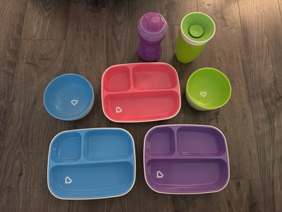 Munchkin Multicolor Baby/Toddler Mixed Feeding Set Plates Bowls & Cups