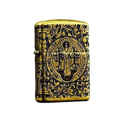 Zippo Constantine St Benedict Armor 360° MultiCut Antique Brass Neu