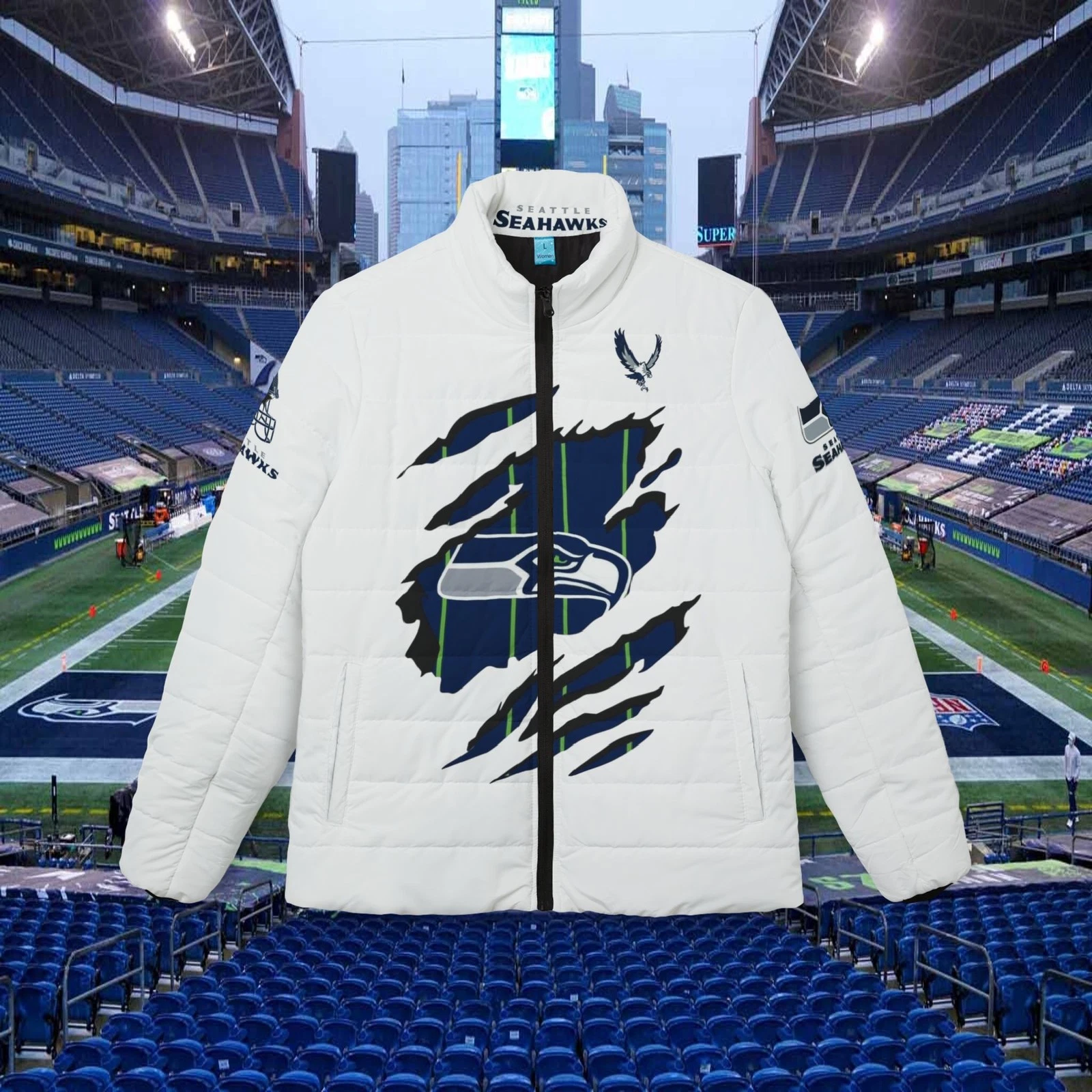 Seattle Seahawks Logo Puffer Jacket