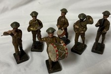6PC LINEOL ELASTOLIN WWII GERMAN BAND ARMY MARCHING BAND COMPOSITE TOY SOLDIERS