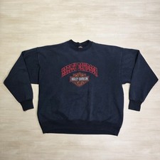 Vintage 90s Harley Davidson Embroidered Logo Sweatshirt Crewneck Size XL