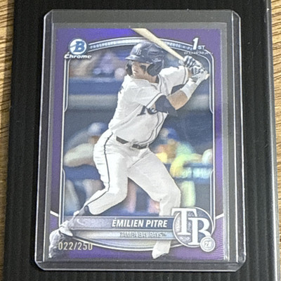 Topps 2024 Bowman Chrome Prospects Émilien Pitre Purple 022/250 #BCP-83 Rays