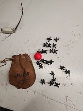 Vintage Antique Metal Cast Iron 22 Jacks  1 Ball Childrens Game