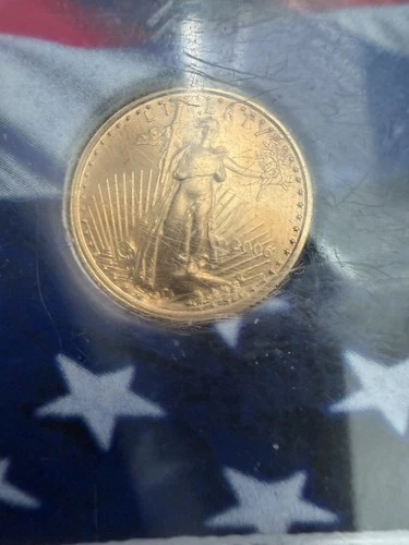 American Gold Eagle Coin 1/10 oz $5 2006 Bullion Prepper Ingot In Hard Case Unc