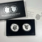 2023-S $1 Morgan & Peace Dollar Reverse Proof 2 Coin Fine Silver Set w/ OGP