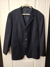 Burberry London MADE IN U.S.A. Navy Suit Jacket 48R Vintage 100 Wool