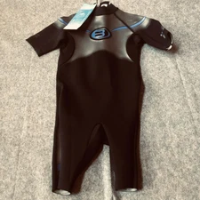 BARE Plazma 2/2mm Wetsuit Mens XL Black Blue Shorty Spring Suit Surf Diving