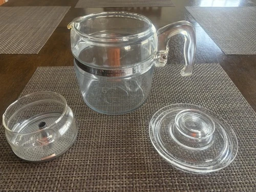 vintage Pyrex 6-cup coffee percolator-incomplete parts