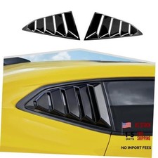 Rear Side Window Louvers Air Vent Scoop Shades Cover Trim fit for Black