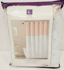 Lush Decor Tulle Skirt Colorblock Shower Curtain Blush and White Size 72x72
