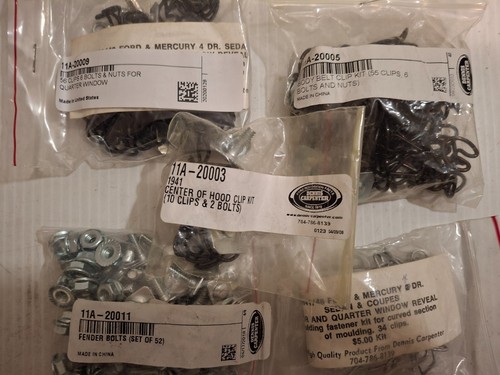 1941 Ford 4 Door Sedan Moulding Fastener kit, 11A-20000-C - Picture 2 of 12