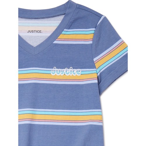 Justice Girls Short Sleeve T-Shirt Dress, Light Slate Blue, Medium (10) - Picture 2 of 4