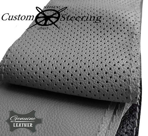 Für Landrover Discovery 1989-2000 Grau Perforiert Leder Lenkrad Abdeckung - Bild 9 von 35