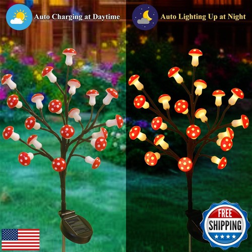 Xingpold Mushroom Solar Garden Lights Outdoor Decorations Waterproof, 2 Pack - Picture 4 of 5