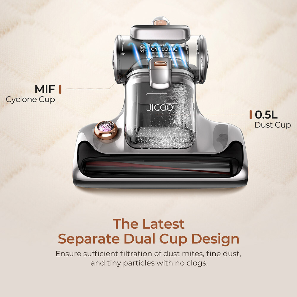 JIGOO T600 700W 15KPa Anti-Mite Vacuum Cleaner UV LED Display Aroma Diffusion