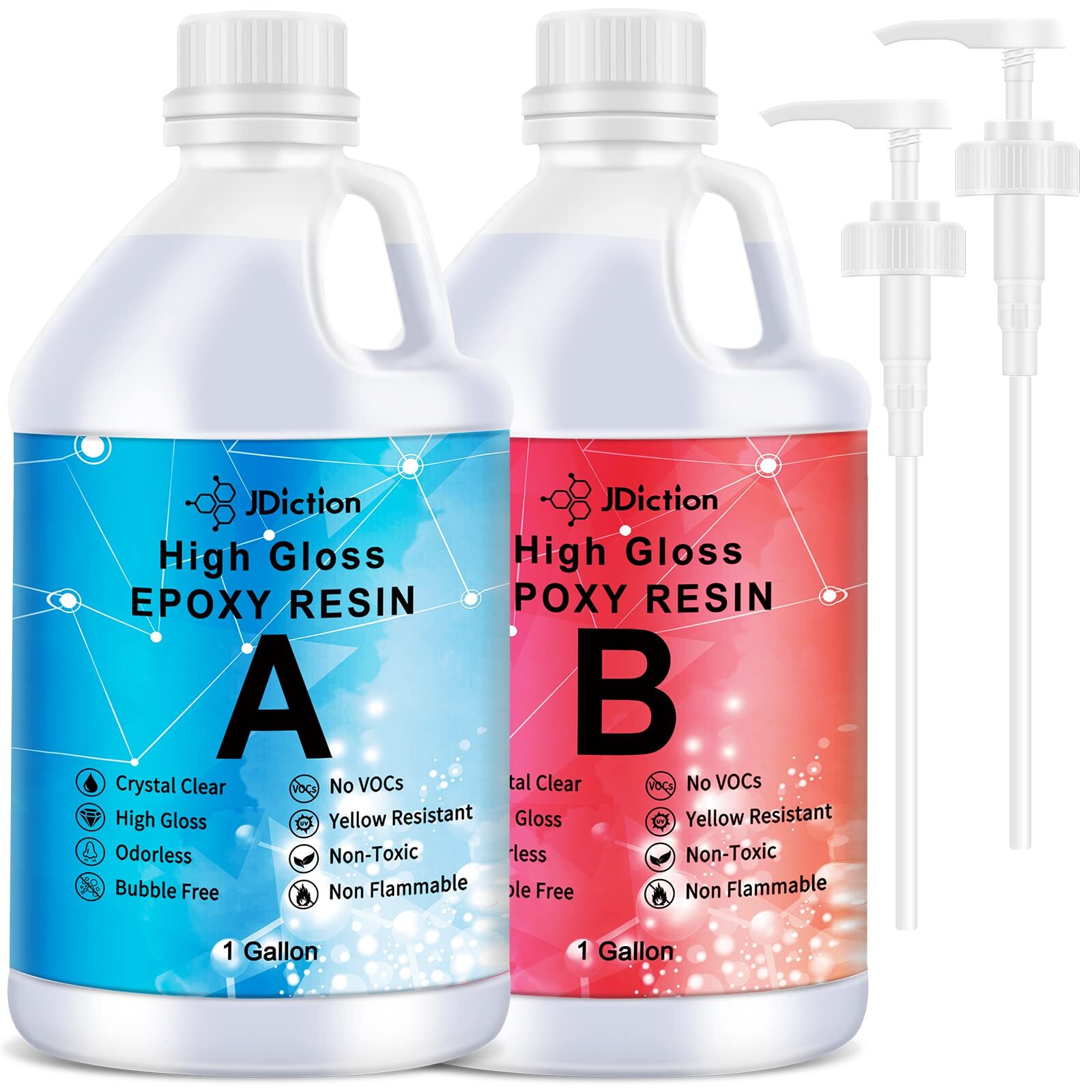 2-Gallon High Gloss Epoxy Resin Kit for Jewelry and Wood Crafts