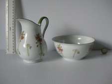 BEAUTIFUL VINTAGE RIBBON AND BOWS PRETTY VICTORIA CHINA AUSTRIA JUG AND BOWL