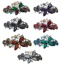 Set of 7 Butterfly Barrettes, Large Hair Clips, 1 Ea. of 7 Colors U86800-0053-7