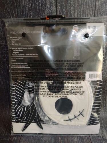 Disney Nightmare Before Christmas Jack Skellington Costume Cosplay Toddler 3T-4T - 第 3/4 張圖片