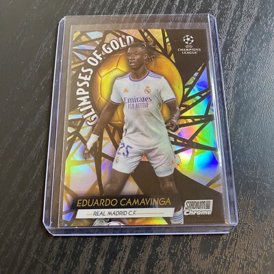 2022 Topps Stadium Club Chrome Eduardo Camavinga Glimpses of Gold Real Madrid
