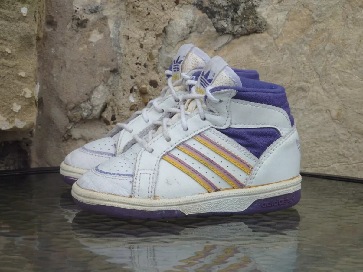 Vintage 1988 Kids Adidas Connector Hi EU24 Basketball LA Lakers OG Sneakers