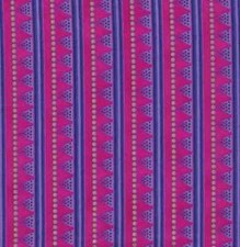 Laurel Burch LAUREL LAND Triangle STRIPE Dots VIOLET Fabric By the FQ -1/4 YD