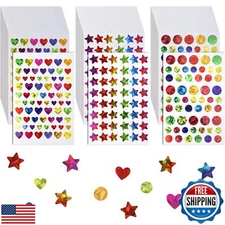 JIXZEN 3420 PCS Star Stickers, Small Sparkly Heart Sticker for Kids Reward, H