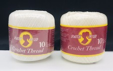 2 - South Maid New WHITE 400 Yards 100 Cotton Crochet Thread Size 10