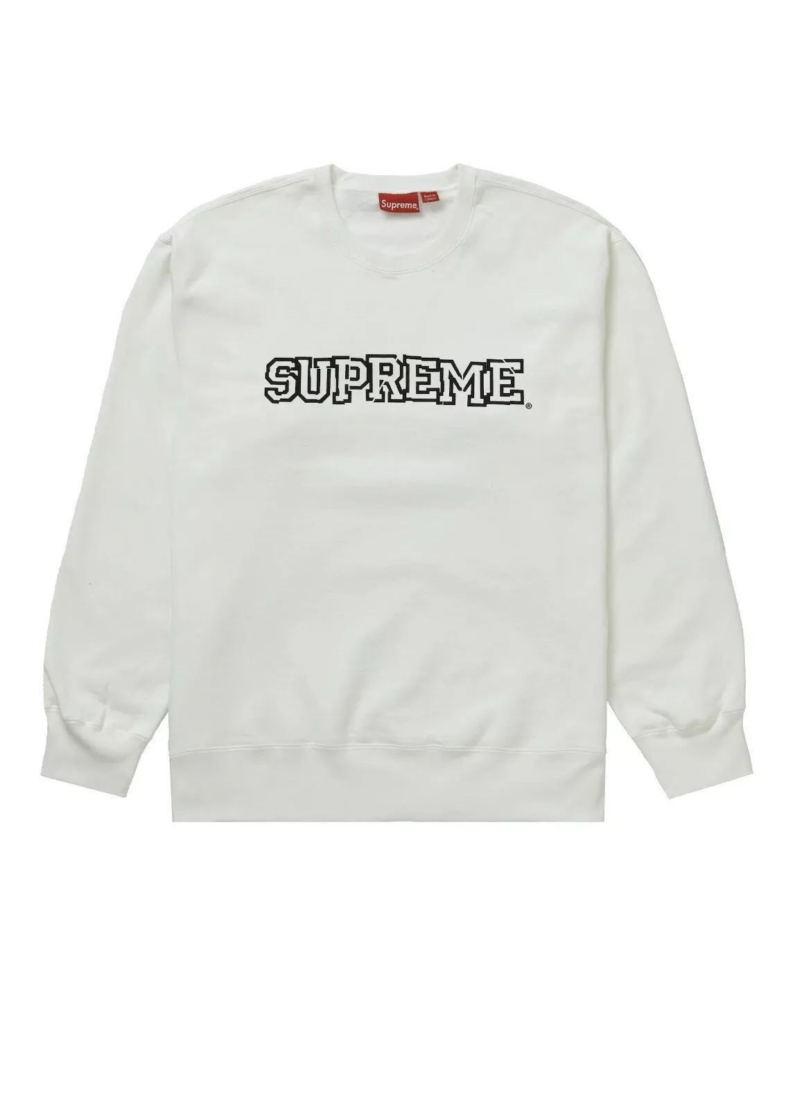 Crewneck logo Supreme brisé blanc taille M