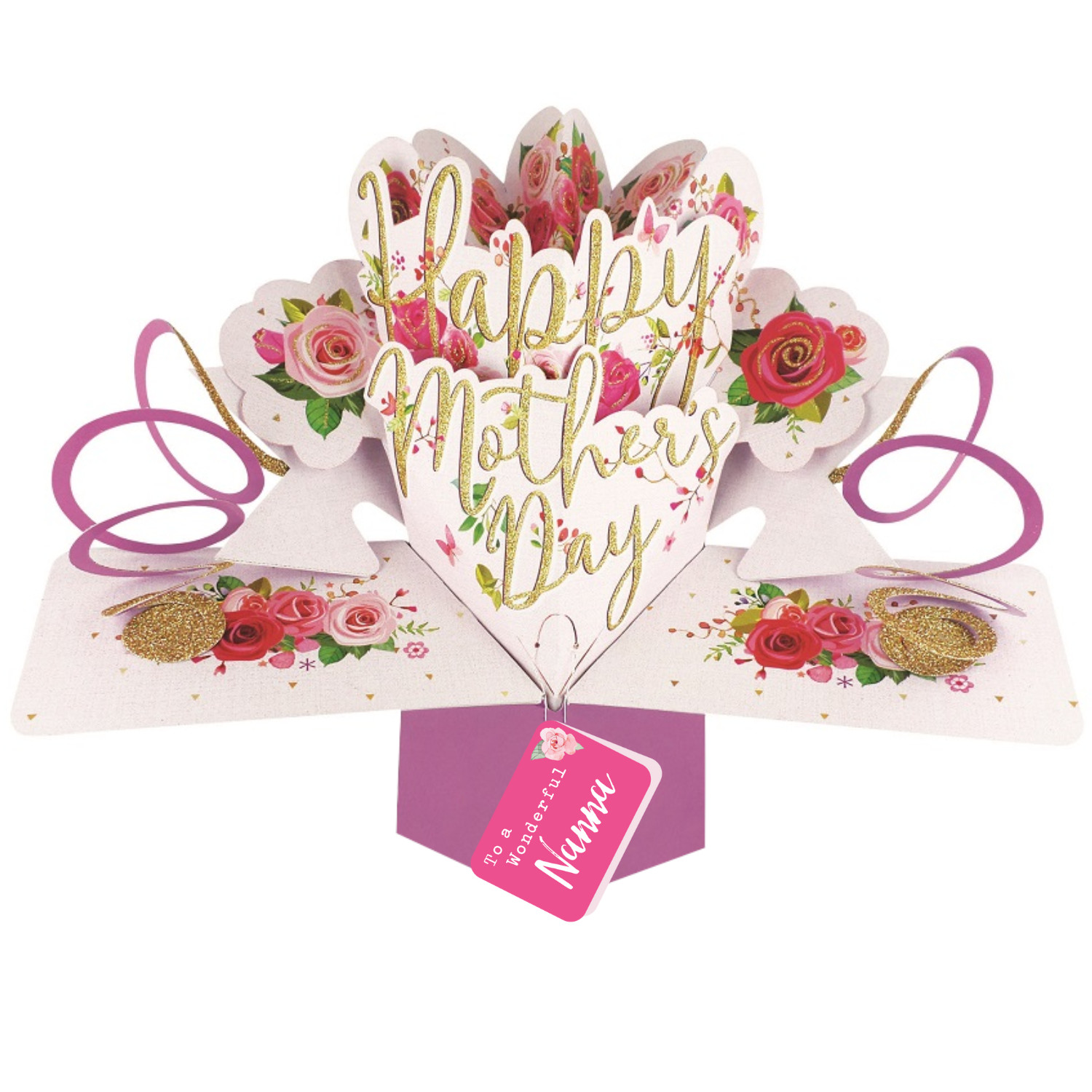 To A Wonderful Nanna Happy Mother's Day Roses Pop Up Card 3D Greeting Cards