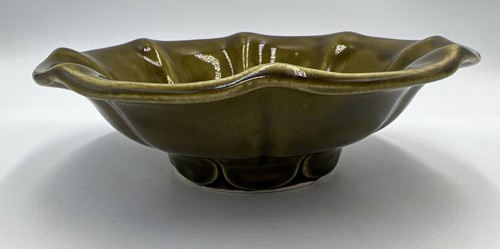 McCoy USA Bowl Candy Dish Snacks Green Scalloped Vintage - Picture 5 of 9