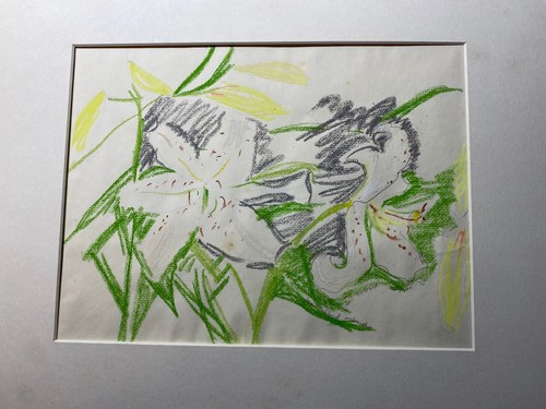 Rare Jean Ballard Hebard "Lilys" Pastel Painting - Signed And Framed - Picture 6 of 16