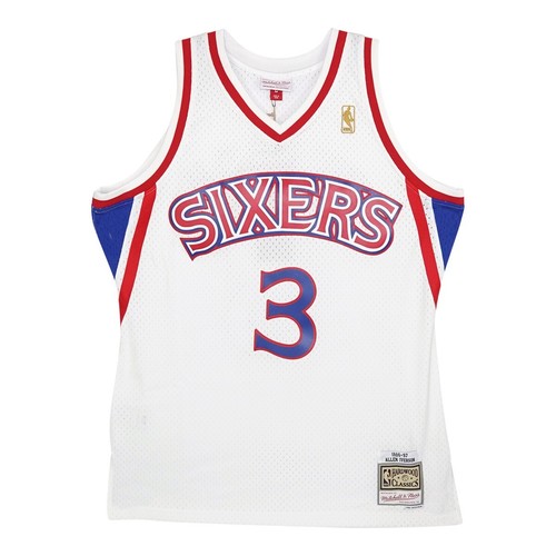 Maglietta Swingman Allen Iverson auto 1996-97 Philadelphia 76ers Mitchell Ness JSA - Foto 2 di 7
