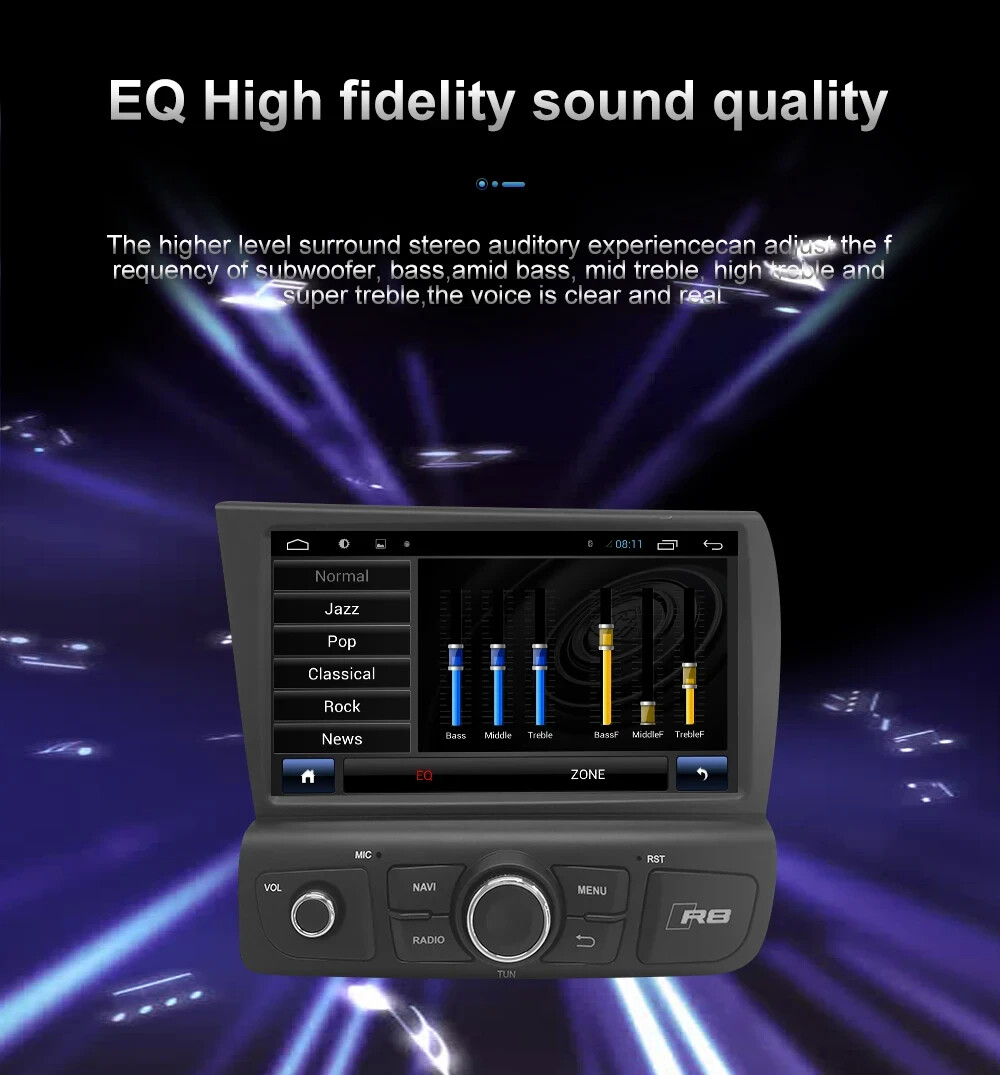 8" Touch Screen GPS Navigation CarPlay For AUDI R8 2007~2015 New Android Radio