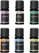Top 6 Essential Oils Set Lavender Peppermint Eucalyptus Tea Tree Clove Orange
