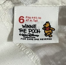 Vintage Winnie The Pooh Dress Girls Size 6 Blue White Polka Dots Cottagecore