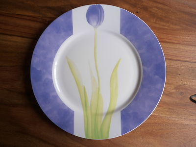 6 Speiseteller - By Inhesion - Impulse - Tulpe - Blei und Cadmiumfrei - 26 cm