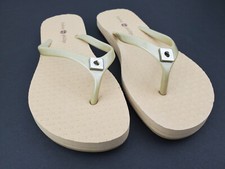 Lindsay Phillips KELLI Flip Flop Sandals for Snaps Beige Womens 6 - No Snaps