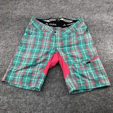 Vaude Shorts Mens 36 XS Cycling Biking Plaid Multi Padded Outdoor Sports