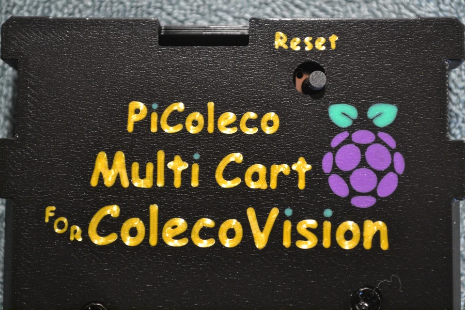 ColecoVision PiColeco Multi Cart-Black/Gold Lettering  w/Illuminated Raspberry - Image 2 of 4