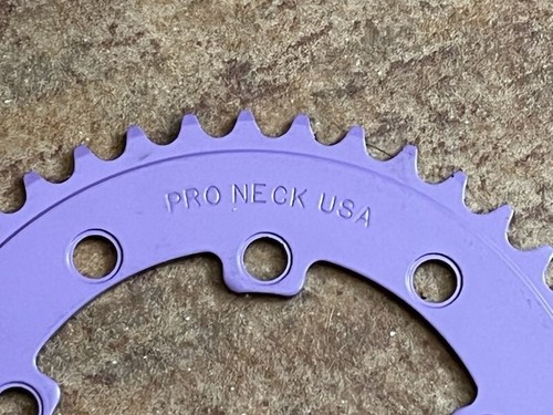 NOS Aluminum Purple PRO NECK 43T CHAINRING Old School BMX Sprocket USA Made Tuf - Picture 2 of 5