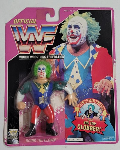 WWF Doink Clown Series 9 Purple Card 1993 Hasbro N...